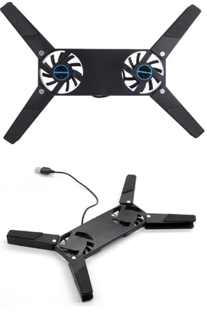 2 Fanlı Notebook Soğutucu Portatif Katlanabilir Laptop Soğutucu Fan Usbli Stand Biisayar Fanı