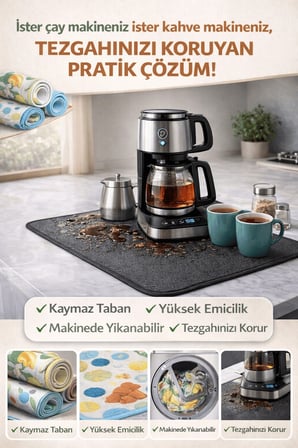 Matı  Makinesi % 100 Mikrofiber Altlığı Su Emici Tezgah Koruyucu Kurulama Matı