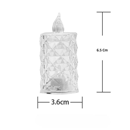 Led  Şeffaf Kristal LED  Pilli Alevsiz  u Düğün Doğum Günü Ortam Işığı Midi