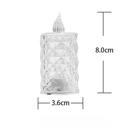 Led  Şeffaf Kristal LED  Pilli Alevsiz  u Düğün Doğum Günü Ortam Işığı