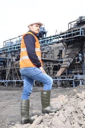 Pollyboot Vega 43 Numara Çelik Blu Çizme Poliüratan