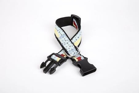 Pati Desenli Dokuma Köpek Boyun Tasması 3 cm x 36-60 cm Siyah