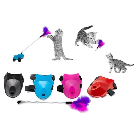 lü Yaylı Kedi Ayak Oltası Kedi Oyuncağı 9 cm-35 cm Siyah