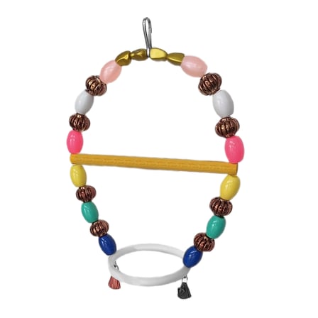 Renkli Boncuklu Oval Hlı Papağan Salıncağı 15 cm-23 cm