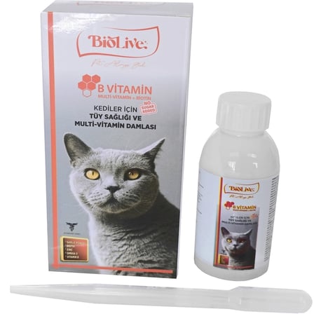 Biolive Kediler İçin B min+Multimin  Sağlığı Likit min 100ml