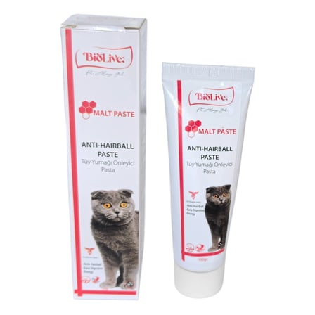 Biolive AntiHairBall Kediler İçin  Yumağı Önleyici Paste 100gr