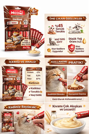 Tuklu Keçi Sütlü 12gr x 6 Adet  Kedi a Ödülü