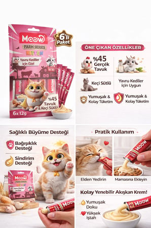 Tuklu ve Keçi Sütlü Yru Kedi a Ödül sı 6 x 12 gr
