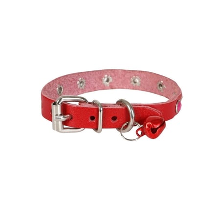 Taşlı Kedi ve Yru Köpek Tasması 1,2x26 cm Kırmızı Large