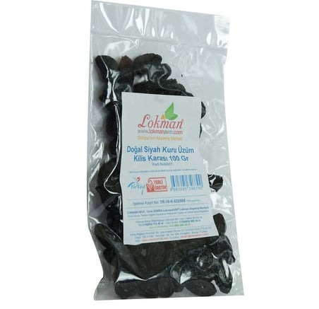 Kilis Karası Siyah Kuru Üzüm 100 Gr Paket