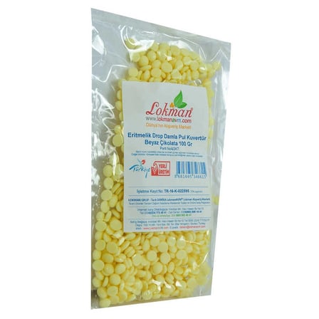 Beyaz  Eritmelik Drop Damla Pul Kuvertür 100 Gr Paket