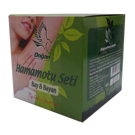 Hamamotu Seti  Dökücü Toz Bay Bayan 100 Gr Kase Spatula Kolonyalı Mendil