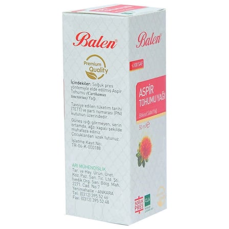 Aspir u Yağı Soğuk Pres 50 ML Cam Şişe