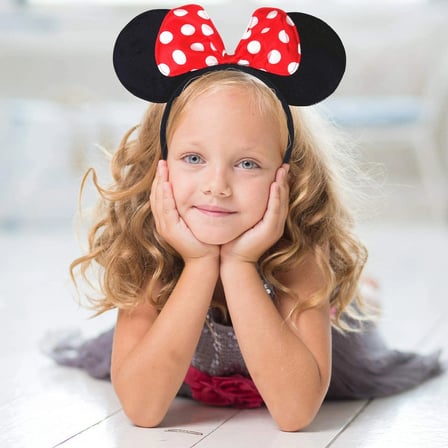 Kırmızı Fiyonklu Minnie Mouse Taç Fare Tacı Kafa Bandı