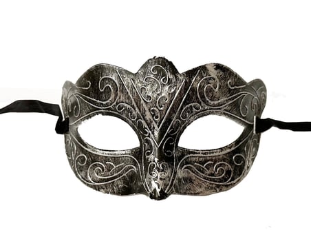 Maskeli B Antik Gri  Eskitilmiş Maske B Venedik