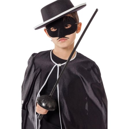 Zorro Kostüm Plastik Aksesuar Seti – Maske ve  (67 cm)