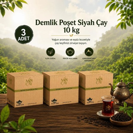 Mis Demlik Poşet Siyah Çay Rize Çayı 30 kg 3'lü Paket