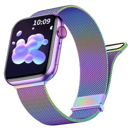 Ally Apple Watch 7-8 45mm 6-5-4 44mm Kayış Kordon Metal Milano Loop 3-2-1 42mm-(57