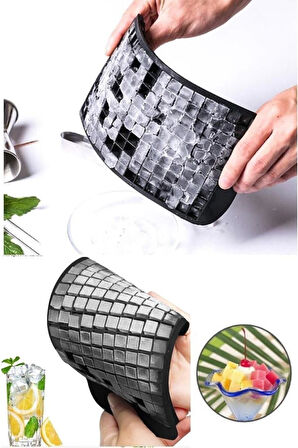 160'lı Mini Küp Şekilli Silikon Buzluk - Çok Renkli Mini Küplü Sunum Buz Kalıbı