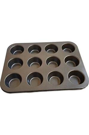 12'li Kek Kalıbı Yanmaz Yapışmaz Muffin Cupcake Kalıbı Kek Kalıbı