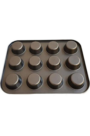 12'li Kek Kalıbı Yanmaz Yapışmaz Muffin Cupcake Kalıbı Kek Kalıbı
