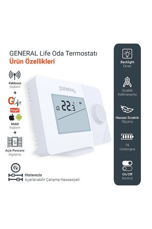 Mitra HT250S RF SMART Kablosuz Akıllı Oda Termostatı - Beyaz