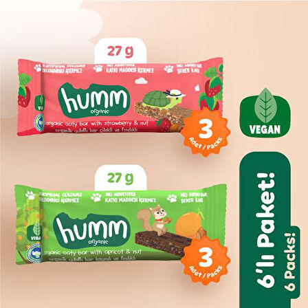 Organik Vegan Yulaf Bar Atıştırmalık Paketi - 6 adet (2 çeşit)