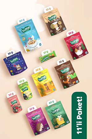 Humm Organic Organik Mix Atıştırmalık Paketi - 11 adet (11 çeşit)