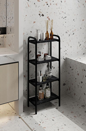 Miyo Banyo Düzenleyici Mutfak Rafı Banyo Dolabı Çok Amaçlı Dolap 4 Katlı Metal Mutfak Düzenleyici