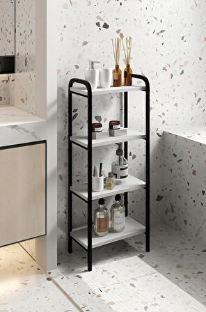 Miyo Banyo Düzenleyici Mutfak Rafı Banyo Dolabı Çok Amaçlı Dolap 4 Katlı Metal Mutfak Düzenleyici