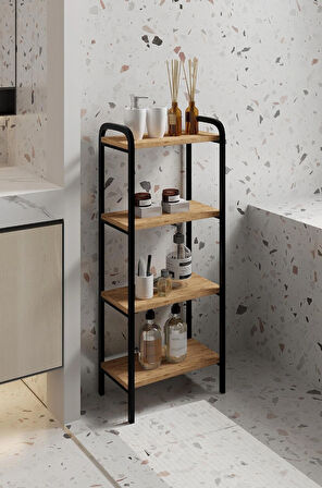 Miyo Banyo Düzenleyici Mutfak Rafı Banyo Dolabı Çok Amaçlı Dolap 4 Katlı Metal Mutfak Düzenleyici