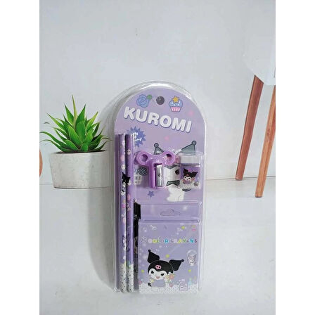 Sanrio Kuromi Cinnamoroll Kuromi Kırtasiye Seti 12 Parça Kuromi Kırtasiye Seti