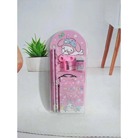 Sanrio My Melody Cinnamoroll Kuromi Kırtasiye Seti 12 Parça My Melody Kırtasiye Seti