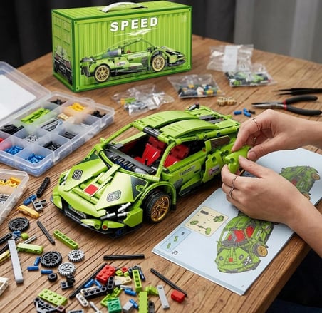 Lego Lamborghini Revuelto Yarış Arabası Lego Araba Yapı Blok Oyuncak Araba - 586 Parça