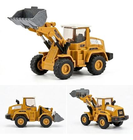 Diecast Oyuncak Kepçe Metal İnşaat Araçları Hareketli Oyuncak Model Kepçe Kutulu Buldozer