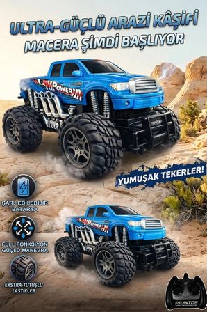 Uzaktan Kumandalı Off Road Arazi Araba 27 MHz Şarjlı Full Fonksiyon 4x2 Off Road Kamyon Arazi Aracı