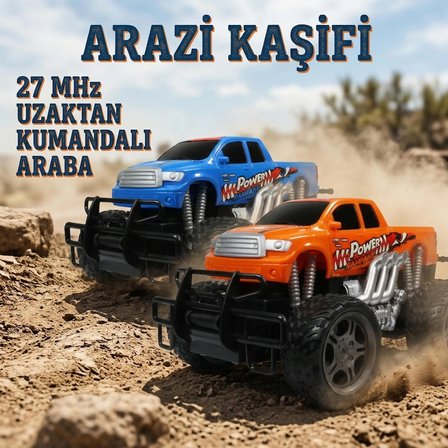Uzaktan Kumandalı Off Road Arazi Araba 27 MHz Şarjlı Full Fonksiyon 4x2 Off Road Kamyon Arazi Aracı