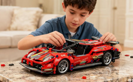 Lego Ferrari Yarış Arabası Lego Araba Yapı Blok Oyuncak Araba - 513 Parça