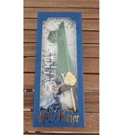 Harry Potter Baskılı Özel Tasarım Divit Hokka Seti Masaüstü Tüylü Divit Kalem Mürekkep Hediyelik Set