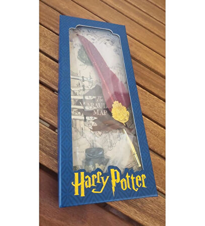 Harry Potter Baskılı Özel Tasarım Divit Hokka Seti Masaüstü Tüylü Divit Kalem Mürekkep Hediyelik Set