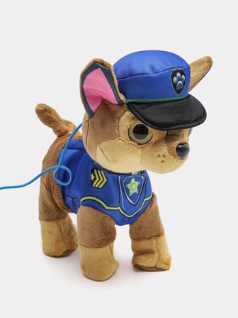 Paw Patrol Köpek Yürüyen, Havlayan Müzikli Tasmalı Kumandalı Peluş Oyuncak Chase Mavi