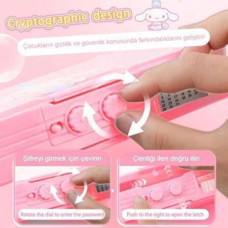 Sanrio My Melody Çok Fonksiyonlu Şifreli Kalem Kutusu (Pembe) Kuromi Kalemlik Sanrio Kore Tarzı