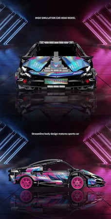 Lego Lamborghini Revuelto Yarış Arabası Cyberpunk Lego Araba Yapı Blok Oyuncak Araba