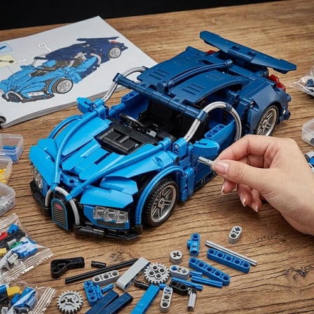 Lego Bugatti Chiron Yarış Arabası Lego Araba Yapı Blok Oyuncak Araba - 473 Parça