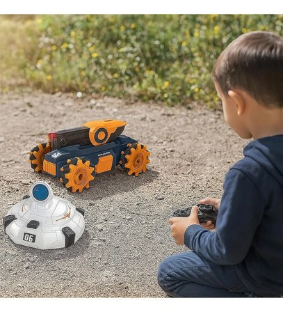Şarjlı Uzaktan Kumandalı Işıklı Atış Hedefli Ufo Avcısı Akrobatik Dublör Tank Araba Full Fonksiyon