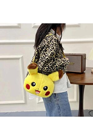 Pikachu Peluş Kadın Çantası El Çantası Günlük Çanta Tablet Çantası Kozmetik Çanta