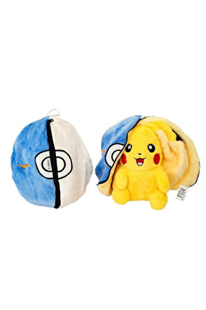 Pokemon Pikachu Peluş Oyuncak Sürpriz Peluş 40cm Uyku Arkadaşı Fermuarlı