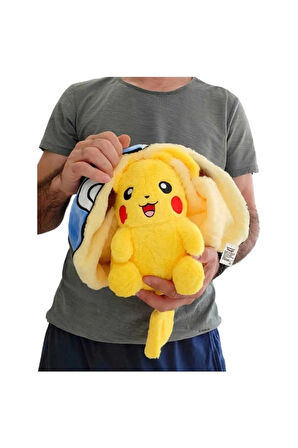Pokemon Pikachu Peluş Oyuncak Sürpriz Peluş 40cm Uyku Arkadaşı Fermuarlı
