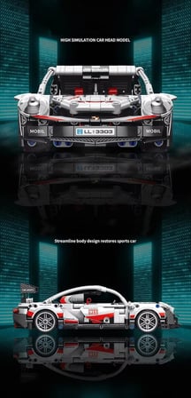 Lego Porsche 911 Yarış Arabası Lego Araba Yapı Blok Oyuncak Araba - 540 Parça