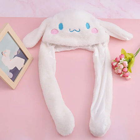 Sanrio Kuromi Cinnamoroll My Melody Şapka Kulakları Hareket Eden Şapka Işıklı Modlu Peluş Bere Şapka